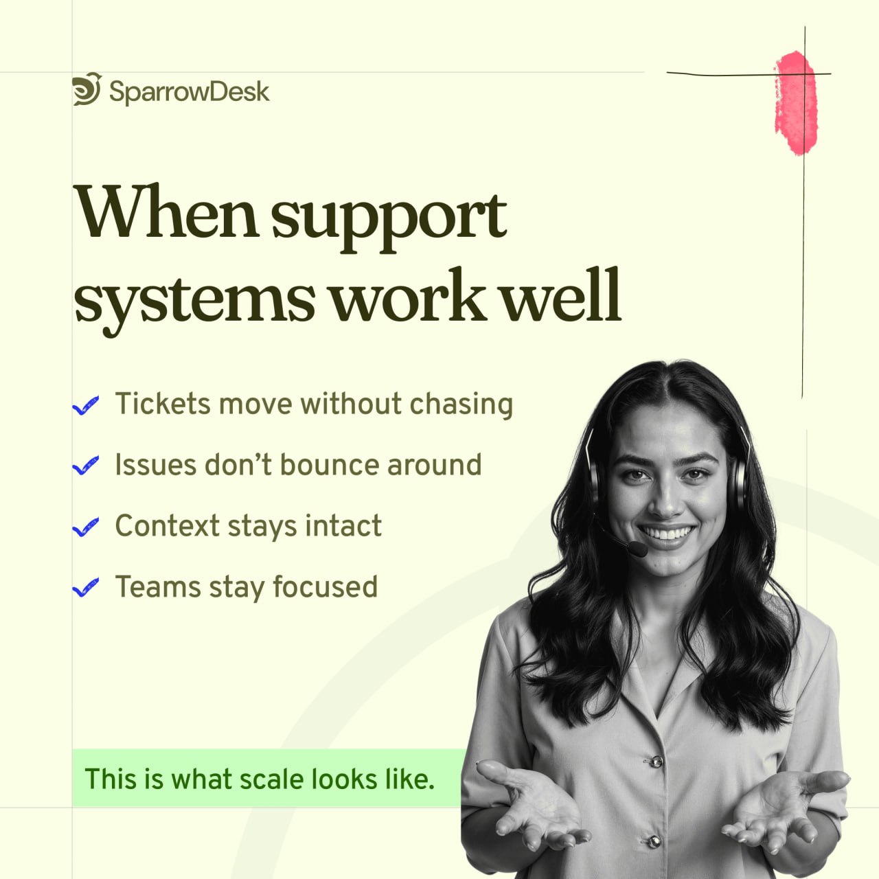 SparrowDesk support systems work well